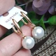 Сережки Xuping Jewelry довжина 3.2см перли 12мм медичне золото позолота 18К с1683 - зображення 4