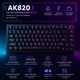 Клавіатура дротова Ajazz AK820 Mechanical Keyboard Hot-swap Black - зображення 8