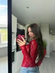 Женский лонгслив гипюровый красный 40-42 г1450.888 - изображение 3