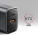 Сетевое зарядное устройство для Axagon 2x port (USB + USB-C), PD3.0/QC4+/PPS/Apple, 67W Серый (ACU-PQ67) - изображение 3