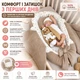 Детский кокон для новорожденного бежевый с мягкими бортиками и крылышками и подушкой - изображение 2