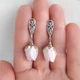 Сережки Hand Made черненные с бело-розовыми розами из муранского стекла - изображение 2