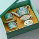 Fortnum & Mason чайный сервиз Camellia на две персоны из костного фарфора с позолотой – голубой - изображение 2