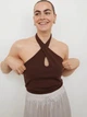 Топ жіночий коричневий H&M XS(0987636) - зображення 4