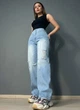 Джинсы женские Jeandia 369 straight fit на кокетке со швами рваные 34 голубые - изображение 1