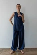 Брюки Forli Штани - блумери зі льону Denim XL/XXL Синій LN0092-13-09_XL/XXL - зображення 2