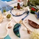 Кулон защитный амулет Клык натуральный камень синий голубой полосатый агат - изображение 1