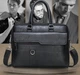 Мужской портфель экокожа 38×29×8 см — деловая сумка для документов с плечевым ремнем Черный (S811-1) - изображение 3