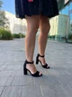 Босоножки женские летние из эко-замши на каблуке L&M F52-1 36р. черные - изображение 2