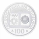 Монета Югославия 100 динаров 1983 Серебро Proof XIV зимние Олимпийские игры в г. Сараево 1984 - Бобслей - изображение 2