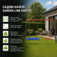 Садовые качели Garden Line KRE1111 двойные, 290 × 180 × 200 см, металлический каркас, стандартное сиденье + «гнездо аиста», зелёные - изображение 1