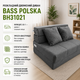 Розкладний двомісний диван Bass Polska BH31021, 2‑в‑1, сірий - зображення 1