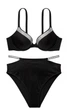Купальник Victoria’s Secret Very Sexy Shine Trim Push-Up Bikini Top Чорний 32DD+S - изображение 1