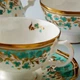 Fortnum & Mason чайний сервіз Cloverleaf на дві персони із кістяної порцеляни з позолотою в стилі короля Едуарда VII – блакитний - зображення 6