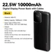 Повербанк Essager 22.5W (10000mAh) - Швидка зарядка з вбудованими кабелями Type-C/Lightning та LED-дисплеєм - зображення 2