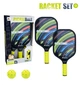 Набор для пиклбола с ракетками и мячом AZ1904-1RK (Pickleball) — 2 ракетки 40×20 см + 2 мяча 7,3 см, для детей и взрослых - изображение 7