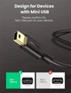 Кабель UGREEN USB 2.0 A Male to Mini 5 Pin Male Cable 3m (Black) - изображение 4