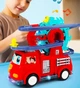 Интерактивная пожарная машина с треком и бегающими утятами YJ Toys самоходная машинка с горкой YJ388-64 - изображение 3
