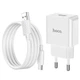 Мережевий зарядний пристрій з кабелем HOCO C106A Leisure single port charger set(Type-C) White - зображення 3