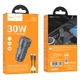 Автомобільний зарядний пристрій HOCO Z57A Glorious PD30W+QC3.0 car charger set(C to C) Metal Gray - зображення 2
