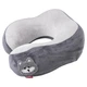 Подушка для шиї Lace is good U-подібна дорожня ортопедична наповнювач memory foam ефект памʼяті мʼякий плюш велюр анатомічна підтримка шиї та голови для подорожей сну в авто літаку потягу та офісі - зображення 7