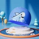 Дитяча шапочка для плавання YOUYOU еластична силіконова водонепроникна Baby Shark (Весела акула) блакитна - изображение 1