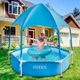 Детский каркасный бассейн Intex 28209 188x38 см 700 л с навесом Круглый бассейн для детей Летний каркасный бассейн с крышей для дома дачи сада двора отдыха Голубой - изображение 6