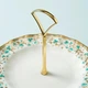 Двухъярусная этажерка для десертов из костяного фарфора с позолотой Fortnum & Mason Cloverleaf - изображение 2