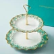 Двухъярусная этажерка для десертов из костяного фарфора с позолотой Fortnum & Mason Cloverleaf - изображение 4