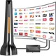 Антенна телевизионная DVB-T2 комнатная QGClearSO DE-V07015 с усилителем, магнитная основа - изображение 1