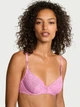Комплект белья Victoria's Secret бюст и трусики тонг 1160873488 (Розовый 38C/XL) - изображение 2