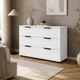 Комод Lira 1200×450×750 с выдвижными ящиками и черными металлическими ручками, направляющие полного выдвижения, для спальни, гостиной и прихожей Белый - изображение 2