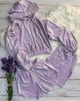 Велюровий костюм-трійка для дівчинки 7 років, зріст 122 Lavender Style: худі, шорти та топ - изображение 3
