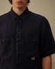 Чоловіча лляна сорочка вільного крою чорна C.P. Company linen shirt Black 18CMSH239A 005415G - XL - зображення 3