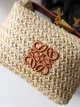 Сумка жіноча Loewe Anagram Raffia Mini бежева (089) - изображение 2