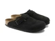 Замшевые мужские сабо /клоги Birkenstock Boston Soft Footbed 0660471 regular 44 черные - изображение 1
