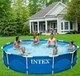 Высокий каркасный бассейн Intex 28210, круглый, диаметр 366 см, высота 76 см, материал: трехслойный ПВХ, оцинкованные стальные трубы, голубой - изображение 3
