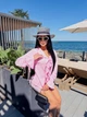 Костюм жiночий лляний шорти+сорочка на зав'язках рожевого кольору 38276 42/44 - зображення 5