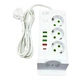 Подовжувач фільтр з бездротовою зарядкою 3м 3×220В+4×USB+1×Type-C Білий - зображення 4