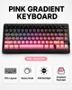 Клавіатура механічна Mchose G75 V2 75% Ice Blue Switch RGB чорно-рожева - изображение 1
