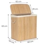 Бамбуковая корзина для белья ModernHome AIE-48BO 3 секции с крышкой 150 л (5905817011575) - изображение 7