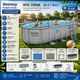 Каркасный бассейн для взрослых Bestway 56716 549х274х122 см овальный 13420 л большой семейный сборный бассейн для дома дачи двора с фильтром по лестнице и тентом серый - изображение 1