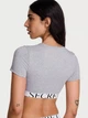 Жіночий топ-бралет Victoria's secret Cotton Short-Sleeve Bralette Crop Top S Сірий - зображення 2