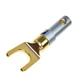Штекер акустический разъем типа лопатка Spade Plug разборной Silver/Gold Black lable (48953) - изображение 3
