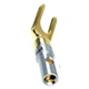 Штекер акустический разъем типа лопатка Spade Plug разборной Silver/Gold Black lable (48953) - изображение 5