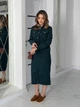 Женский костюм из микровельвета Fashion 46/48 темно-зеленый - изображение 3