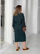 Женский костюм из микровельвета Fashion 54/56 темно-зеленый - изображение 4