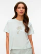 Футболка хлопковая женская Vero Moda 10343547 XL Snow White/Palm (5715871616209) - изображение 1
