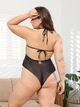 Кружевное боди с доступом прозрачное эротическое белье plus size 3XL-4XL Черный - изображение 2