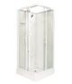Душовий бокс INSANA Alora 90 (XW9852-90) 90×90×215 см, квадратний, з мілким піддоном 15 см, білий профіль, тропічний душ - изображение 1